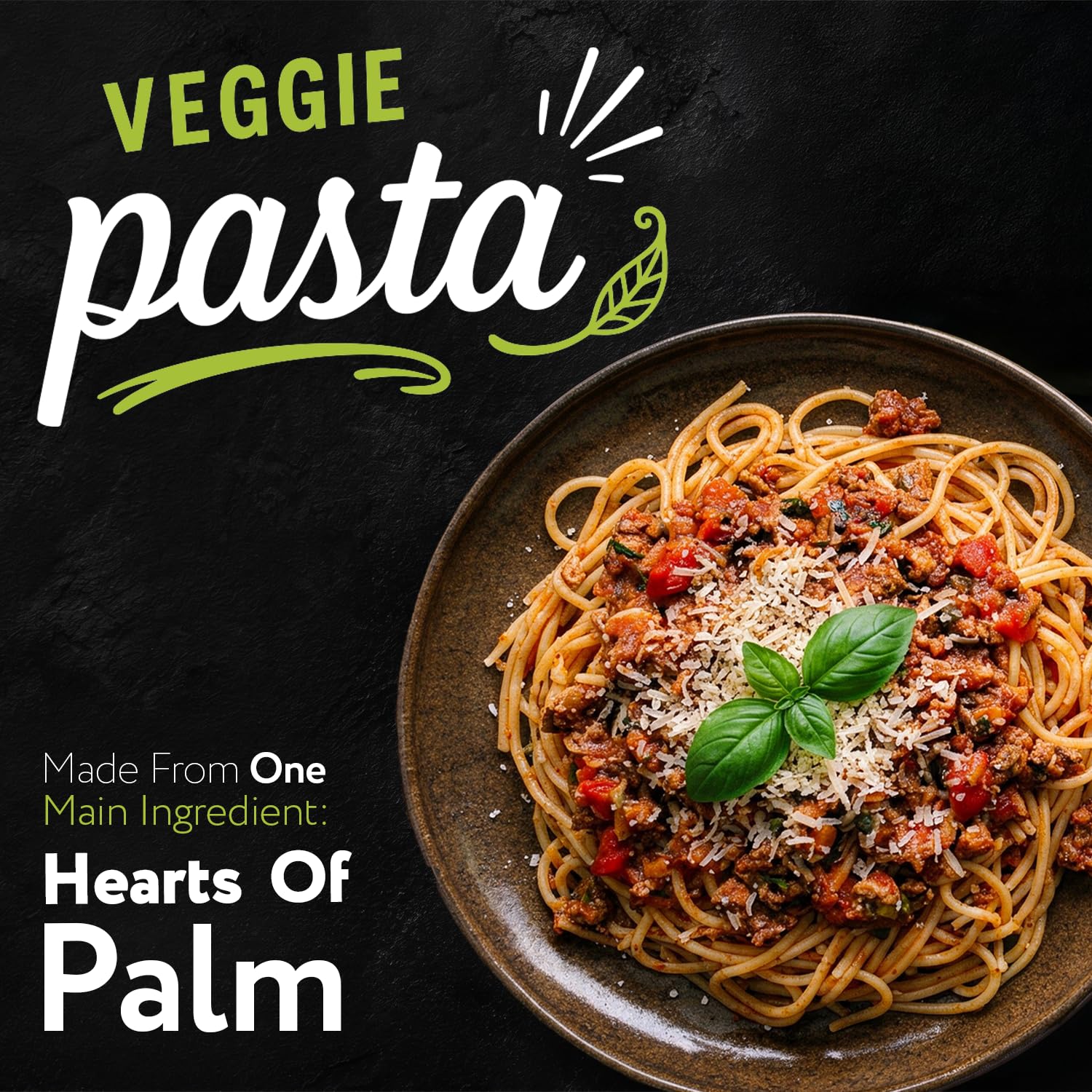 Palmini linguine en sartén con salsa listo para servir, opción baja en carbohidratos