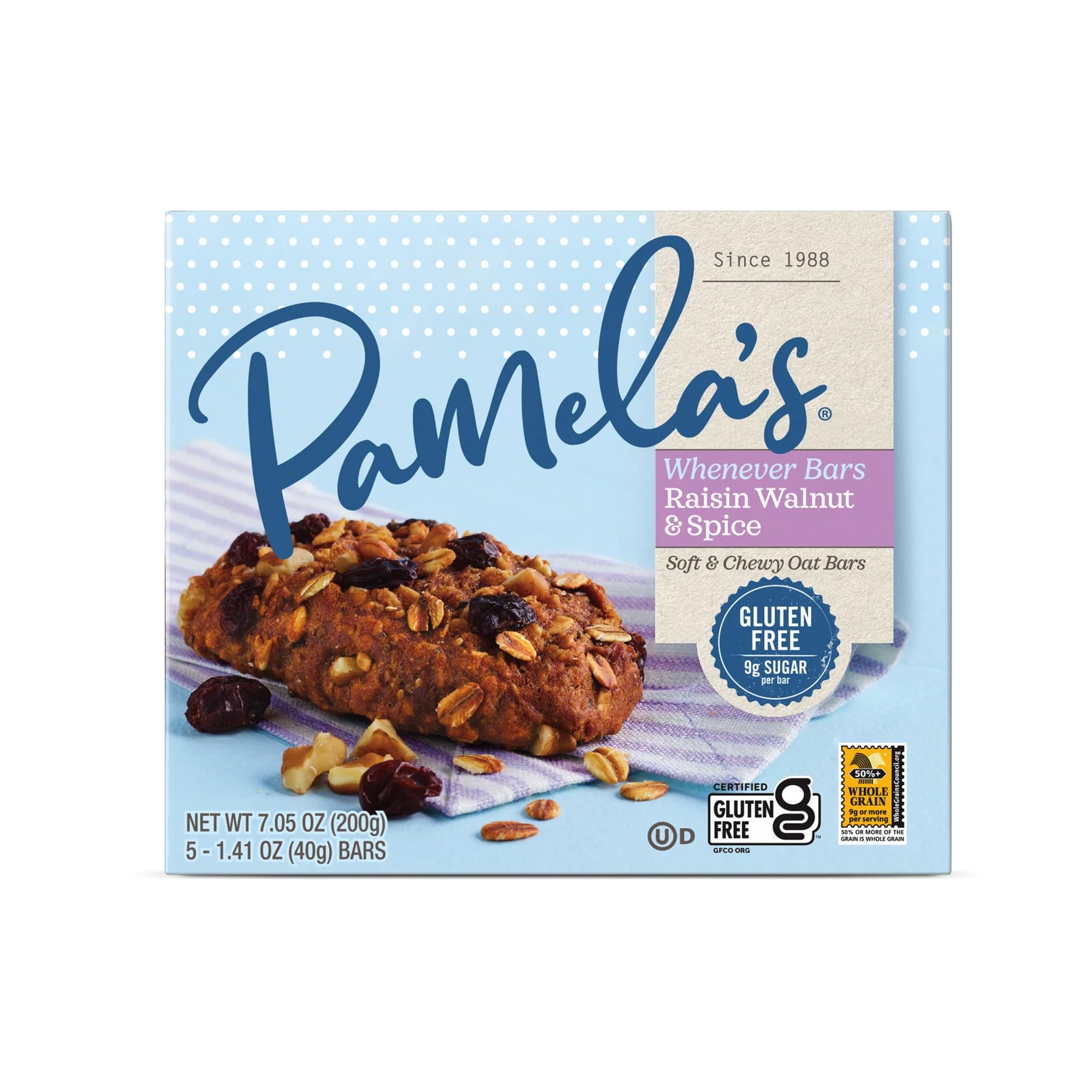 Pamela's detalle de pasas y nuez con canela que aporta sabor