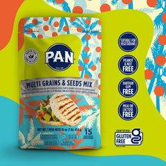 P.A.N. arepa rellena en mano lista para comer, presenta resultado crujiente