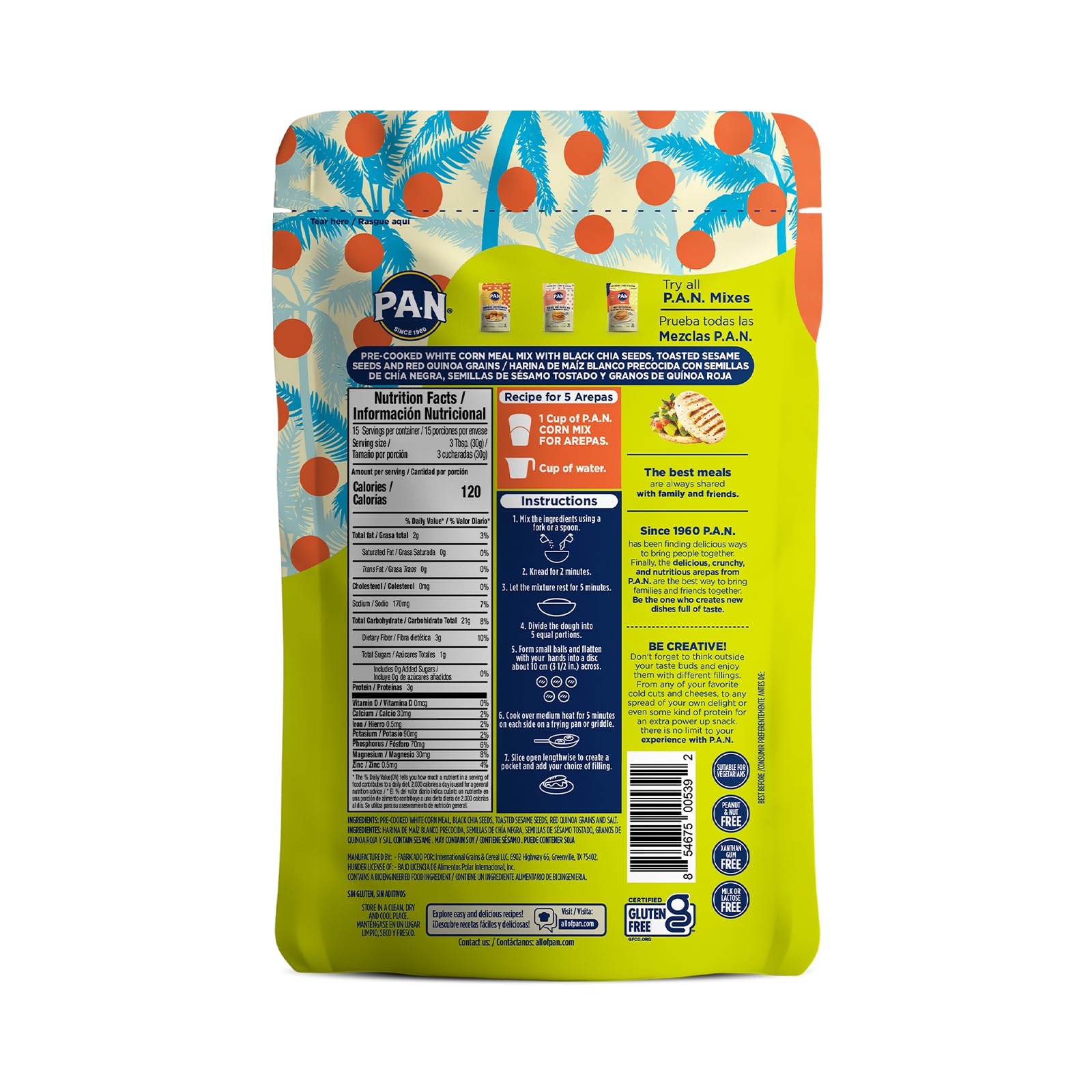 P.A.N. primer plano de la masa suave mostrando textura ideal para arepas