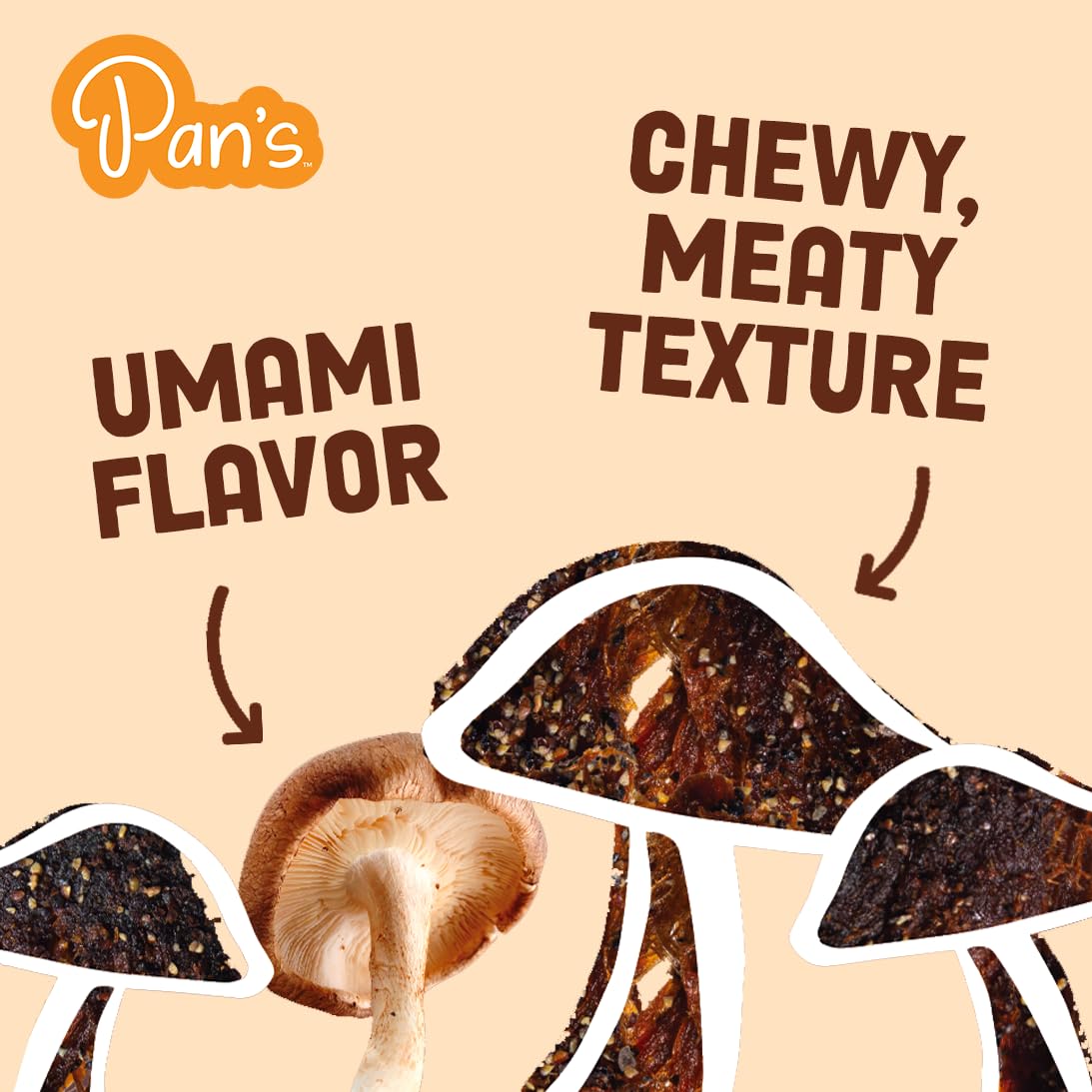 Pan's jerky servido sobre ensalada para añadir textura y sabor