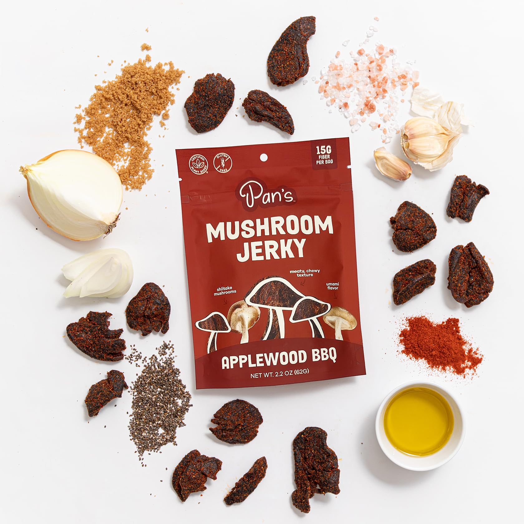 Pan's jerky como topping en ensalada, añade sabor ahumado