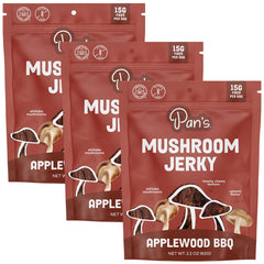 Pan's empaque frontal mostrando jerky vegana y beneficio portátil