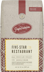 PapaNicholas Coffee bolsa frontal 2 lb mostrando etiqueta y frescura para molienda diaria