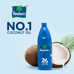 Parachute primer plano de textura del aceite de coco, aspecto natural y sin refinar