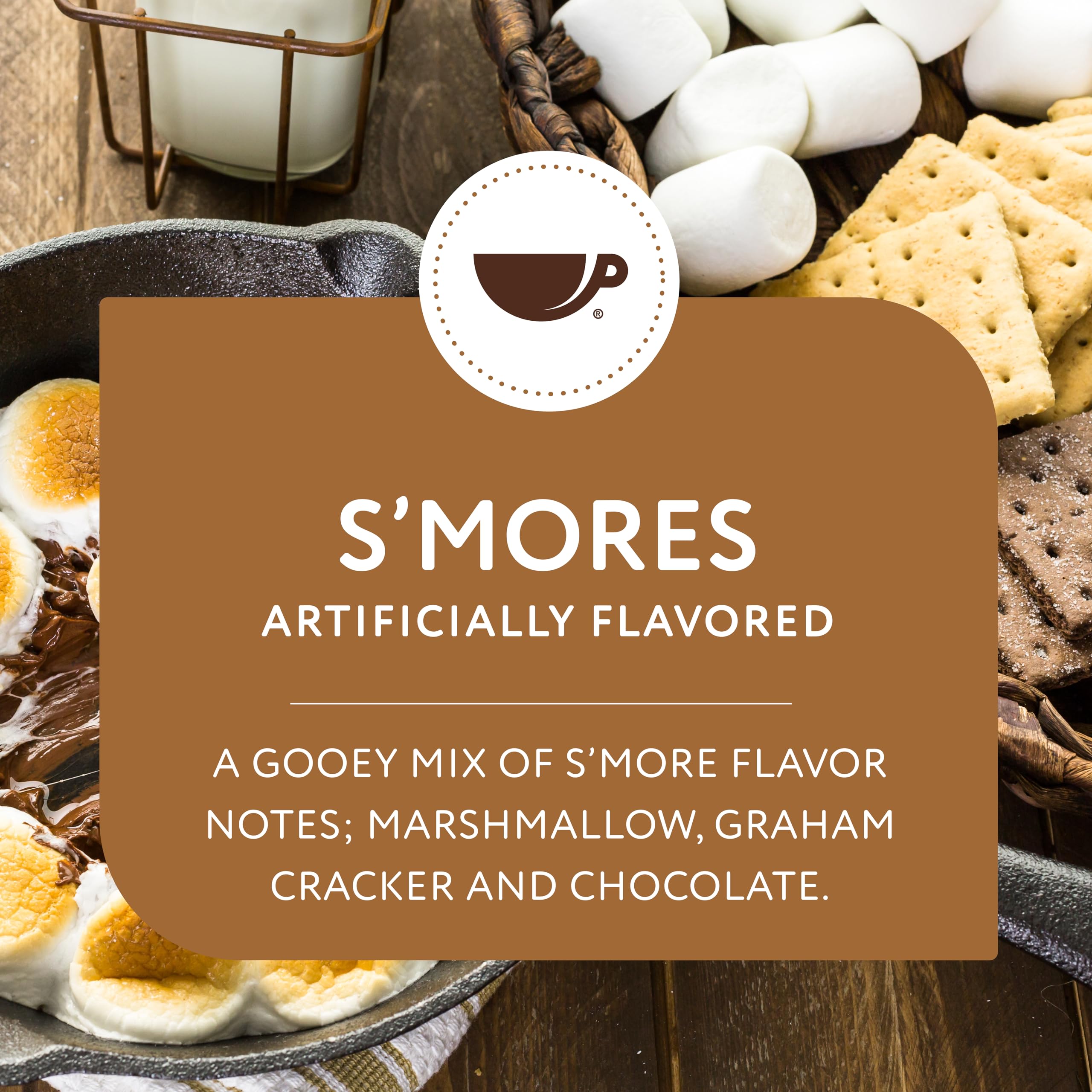 Paramount Roasters café servido en taza con espuma que resalta sabor a s'mores