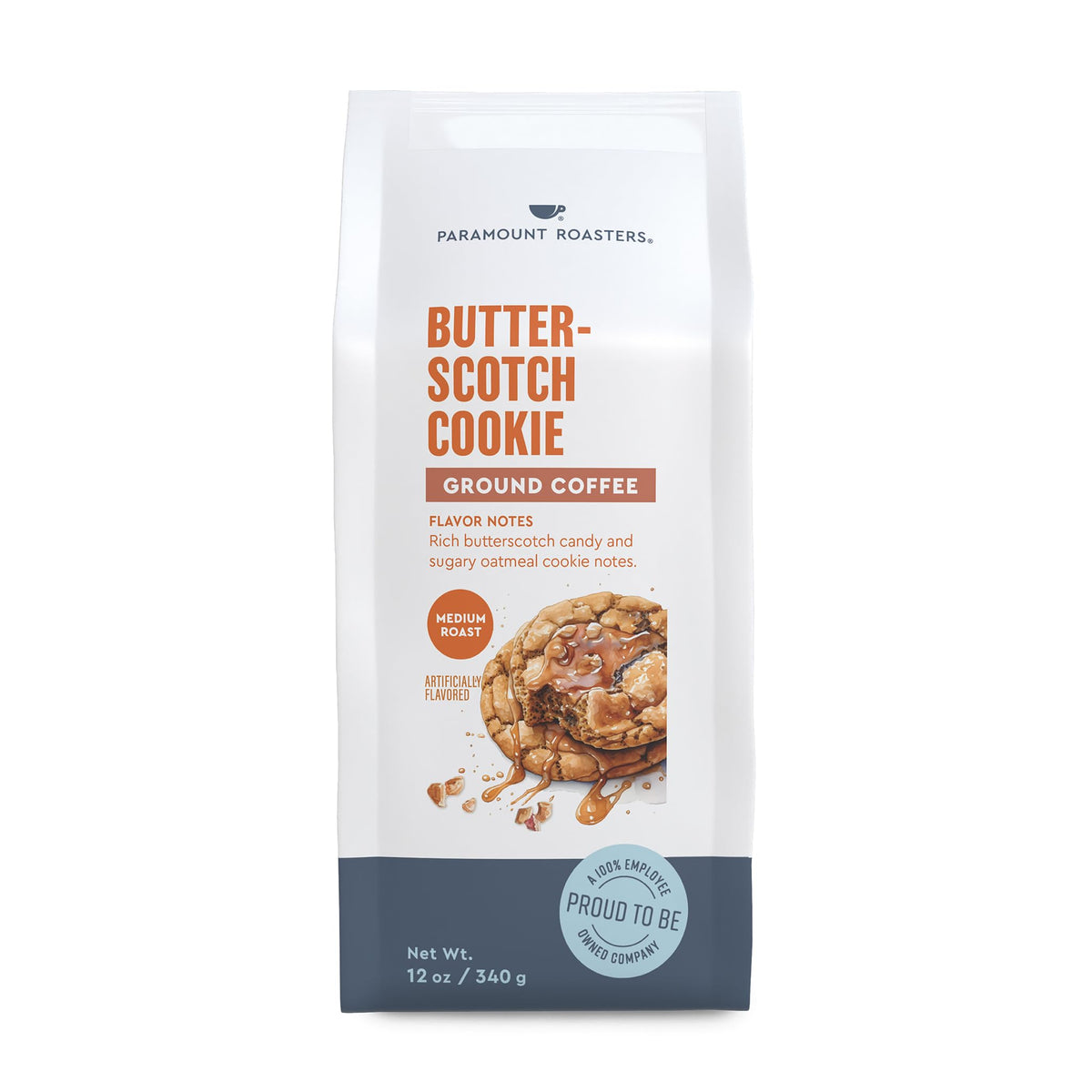 Paramount Roasters frente de bolsa mostrando diseño y beneficio frescura