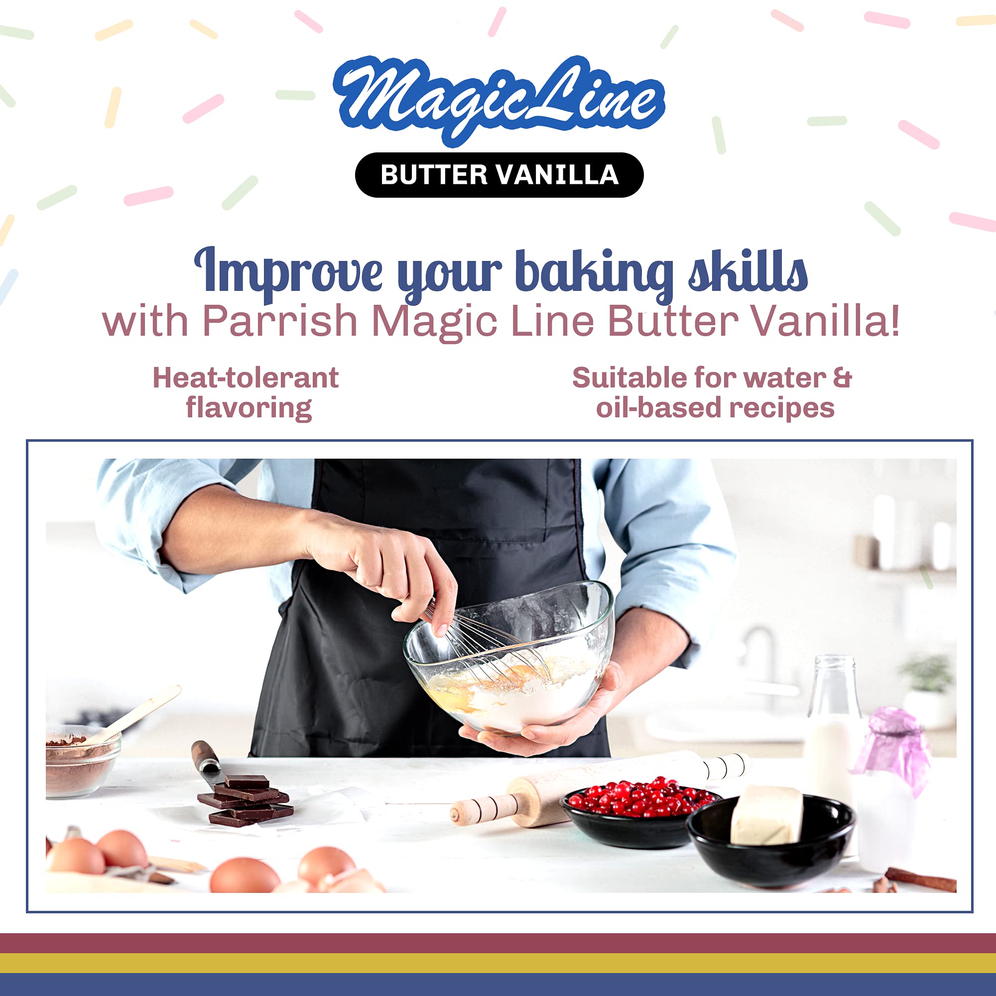 Parrish Magic Line comparado con manos para mostrar tamaño y rendimiento para recetas grandes