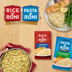 Pasta Roni detalle de textura cremosa de la salsa cheddar blanco, aspecto apetitoso y cremoso