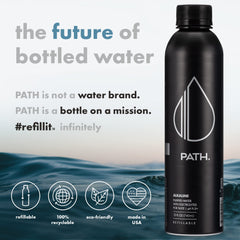 Pathwater cierre hermético en tapa que evita derrames y conserva frescura