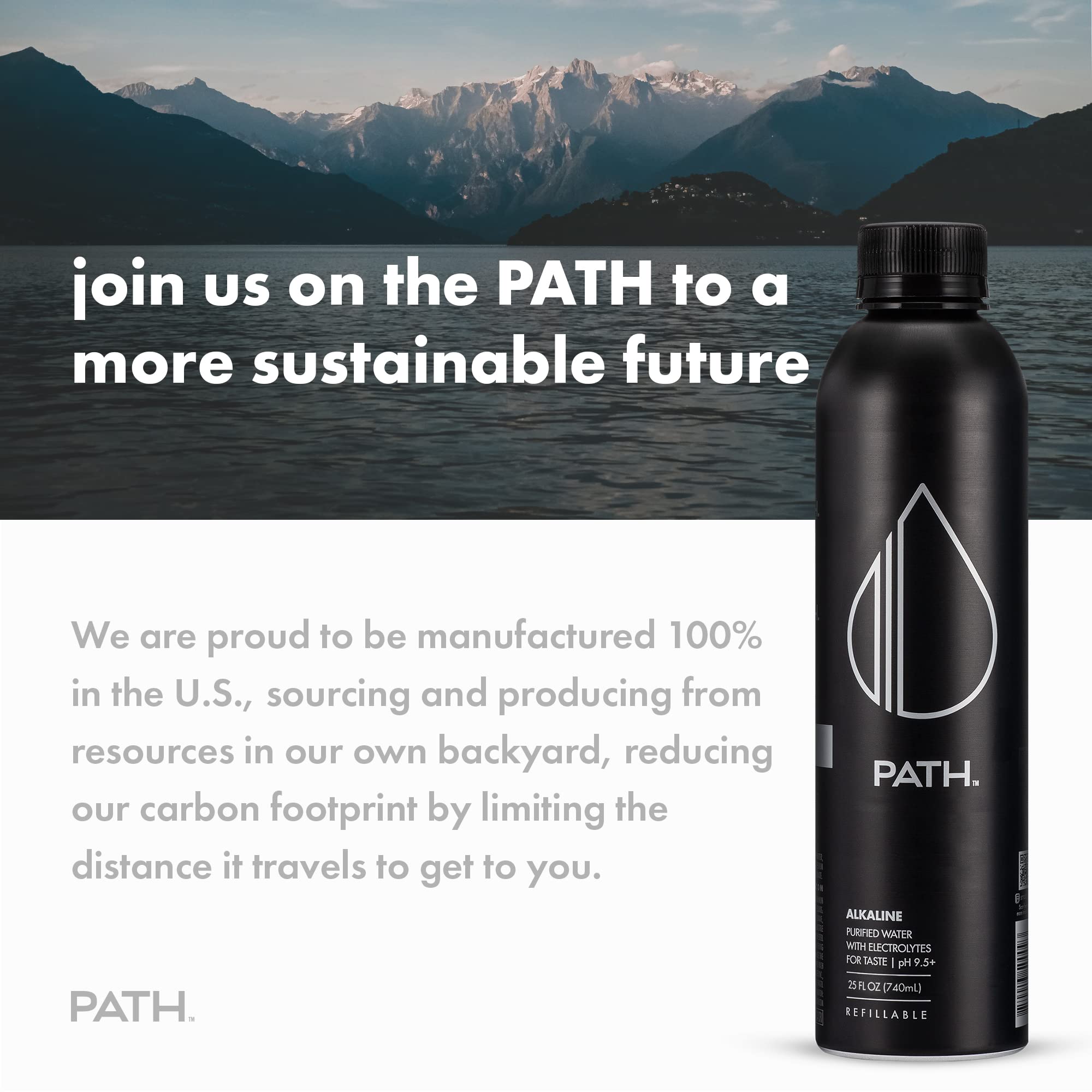 Pathwater pack de 4 botellas presentadas para abastecimiento doméstico