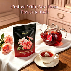PBZPBZ taza con infusión caliente mostrando color rojo rubí y experiencia reconfortante