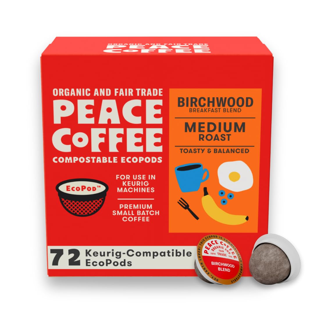 Peace Coffee envase frontal mostrando marca y variedad Birchwood