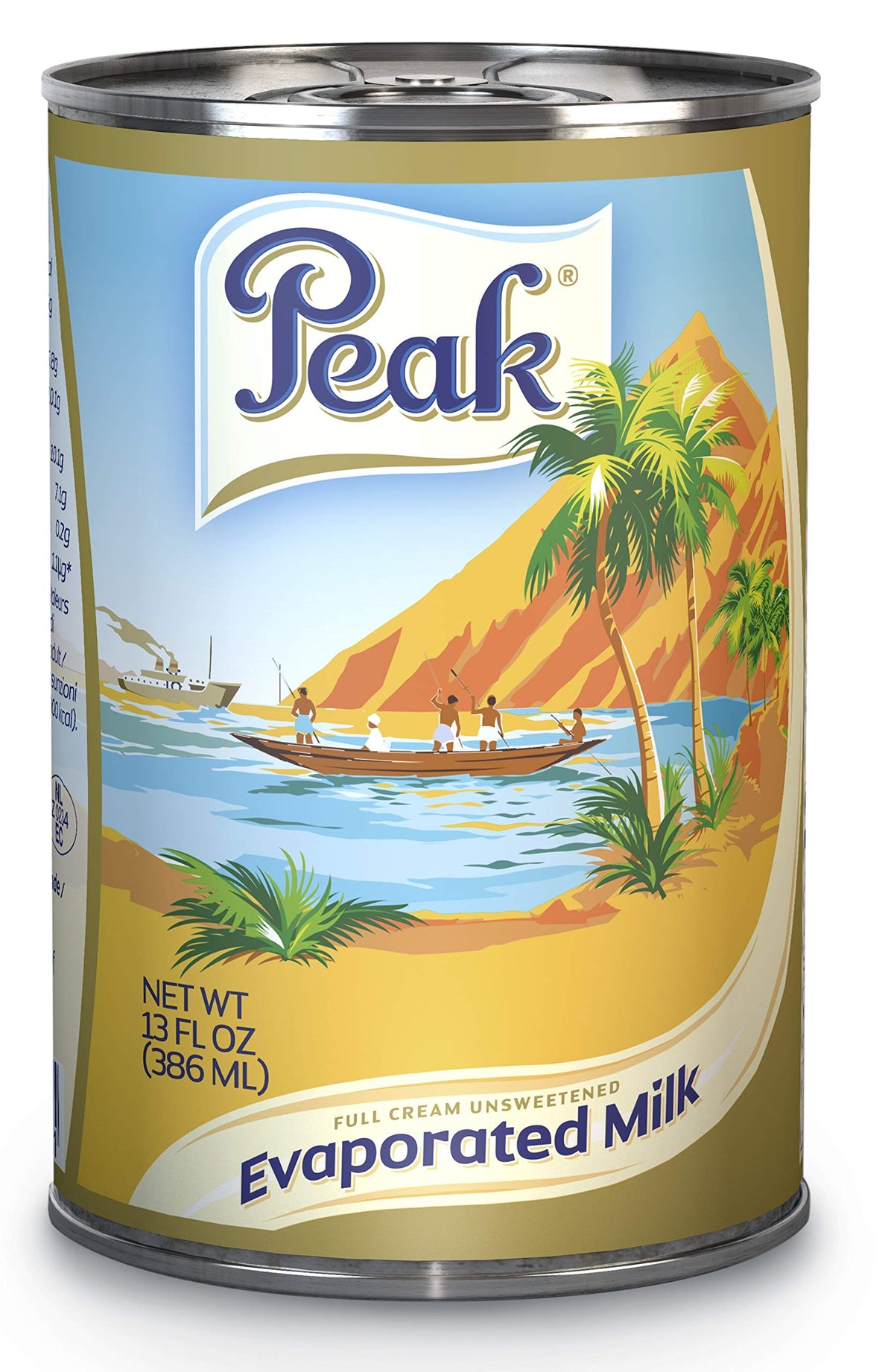 Peak lata frontal mostrando etiqueta y aspecto cremoso, ideal para cocinar
