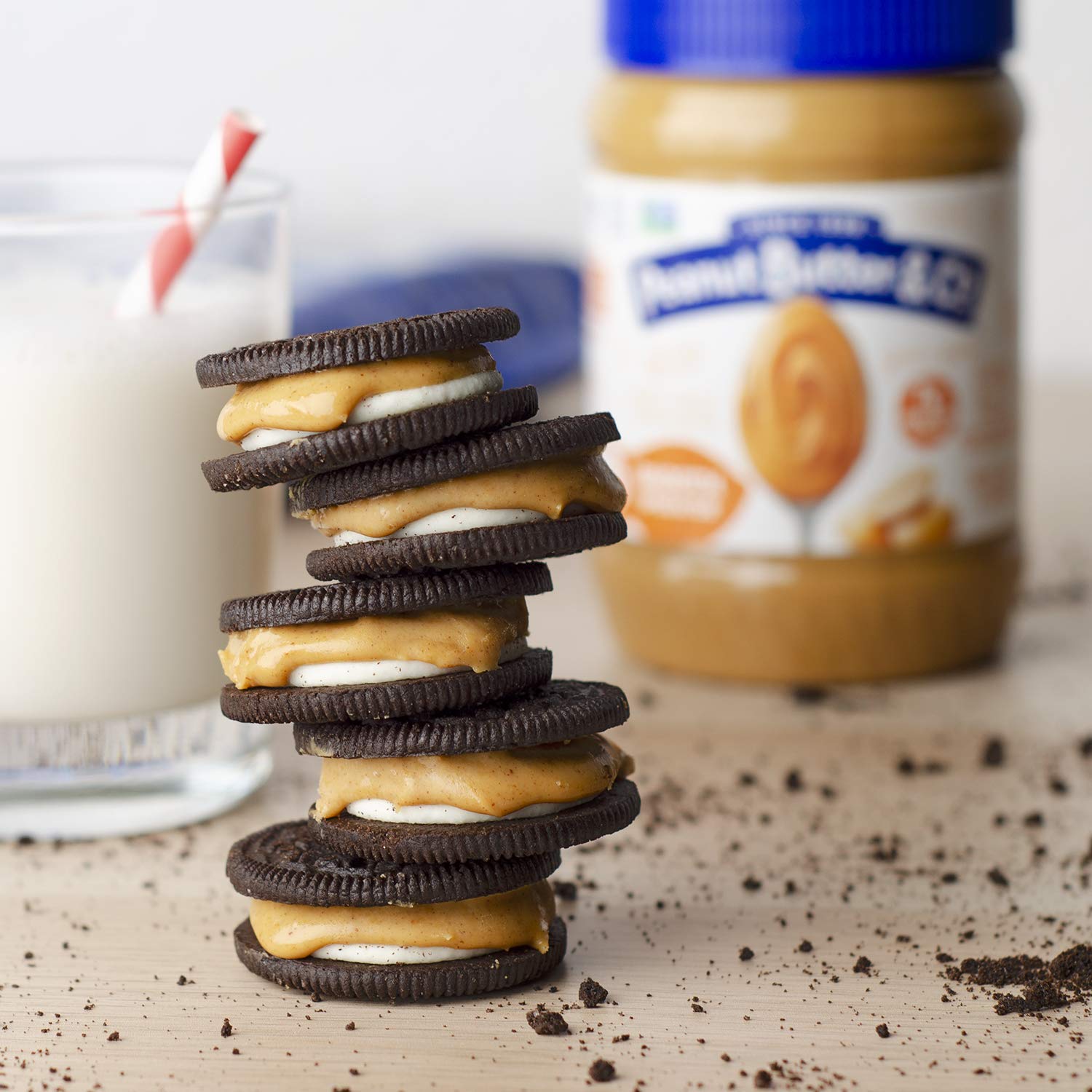 Peanut Butter & Co. etiqueta con lista de ingredientes y certificaciones claras