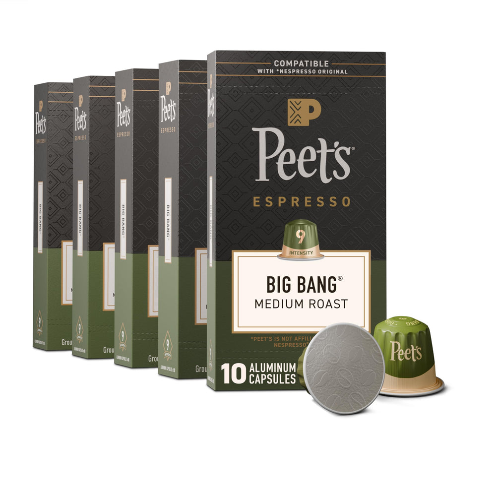 Peet's Coffee paquete frontal Big Bang mostrando el diseño y cantidad