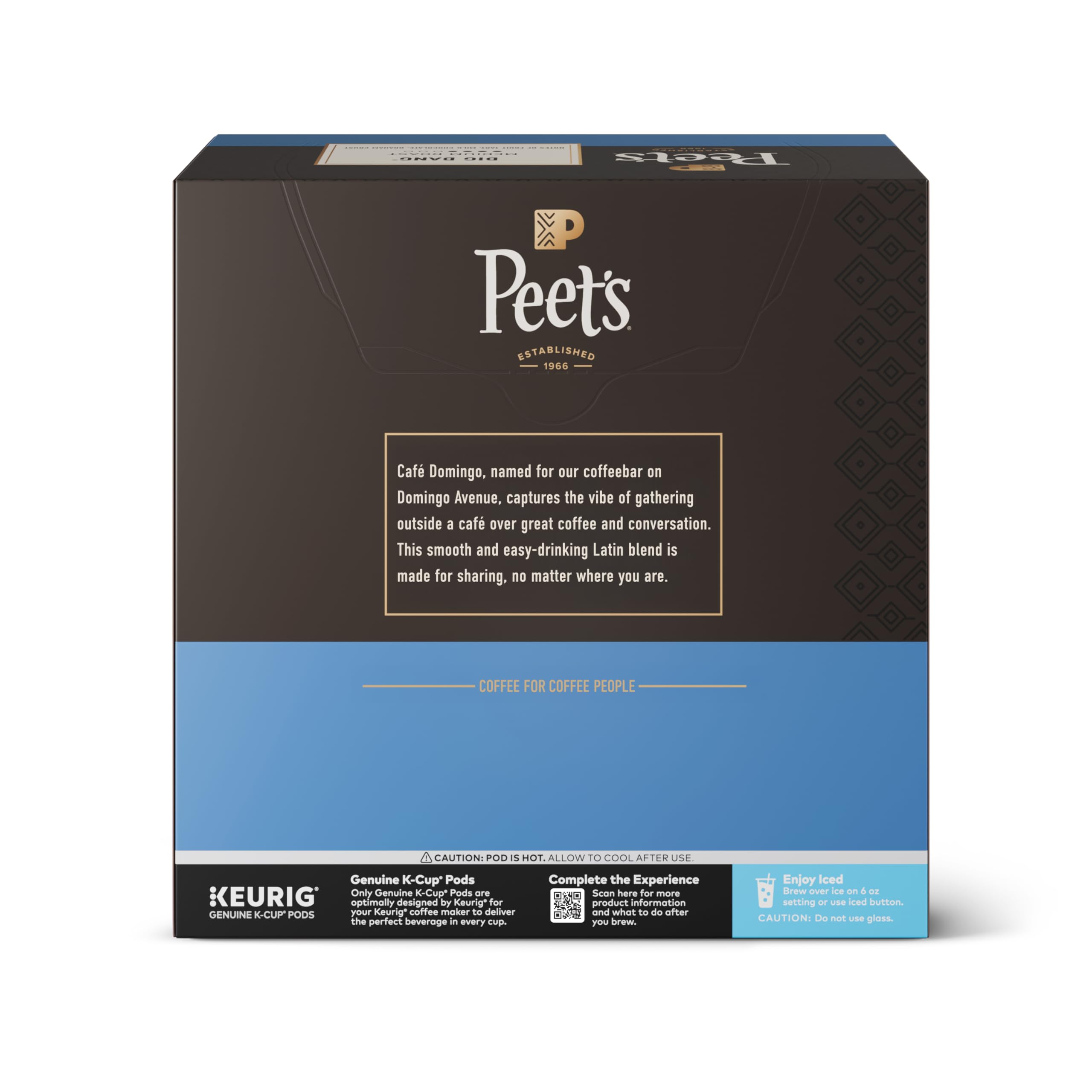 Peet's primer plano del café molido dentro de cápsula, aroma y textura equilibrada
