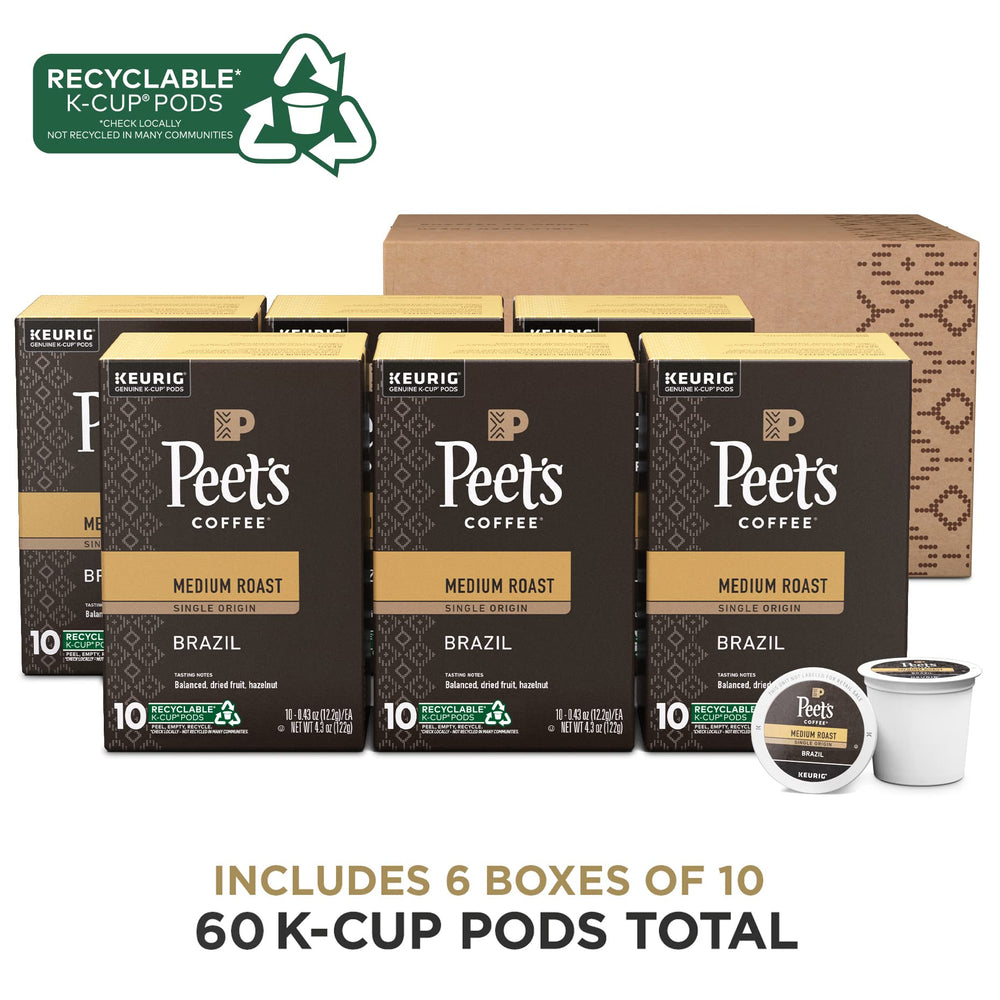 Peet's cápsula vertiendo café en taza resaltando extracción limpia