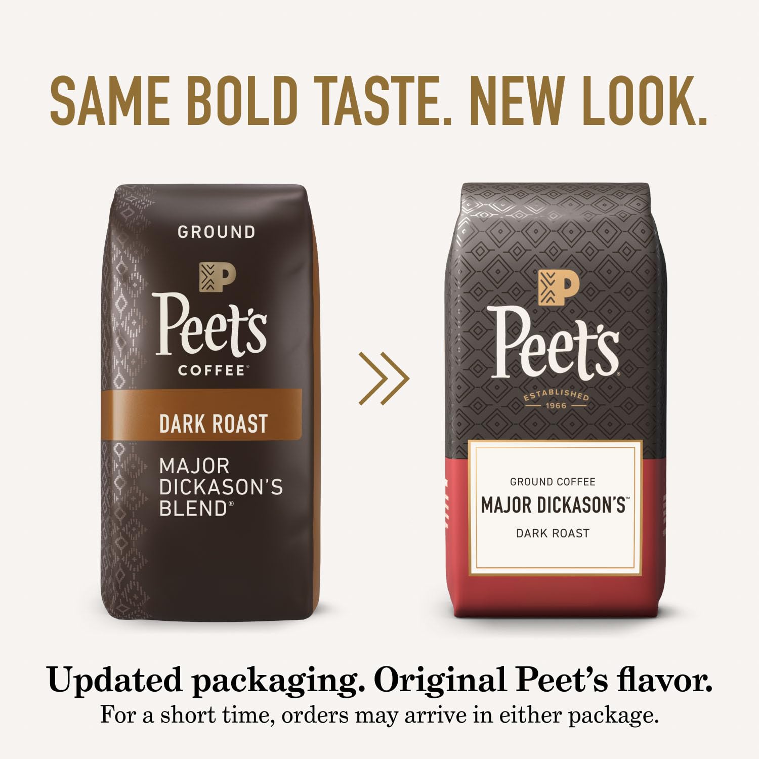 Peet's Coffee etiqueta del empaque con información y peso de 18 oz para compra informada