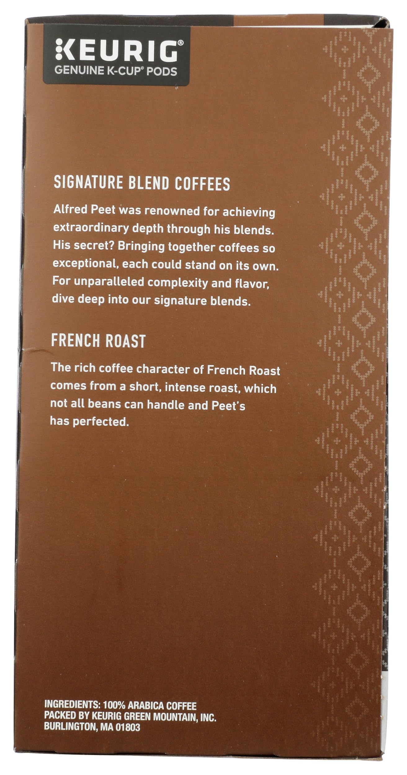Peet's Coffee taza servida mostrando color y fuerza del French Roast