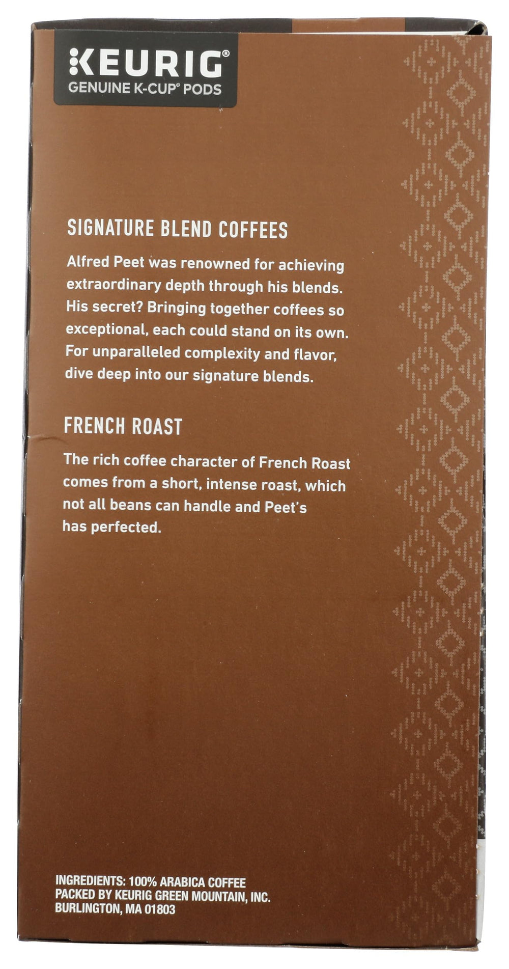 Peet's Coffee taza servida mostrando color y fuerza del French Roast