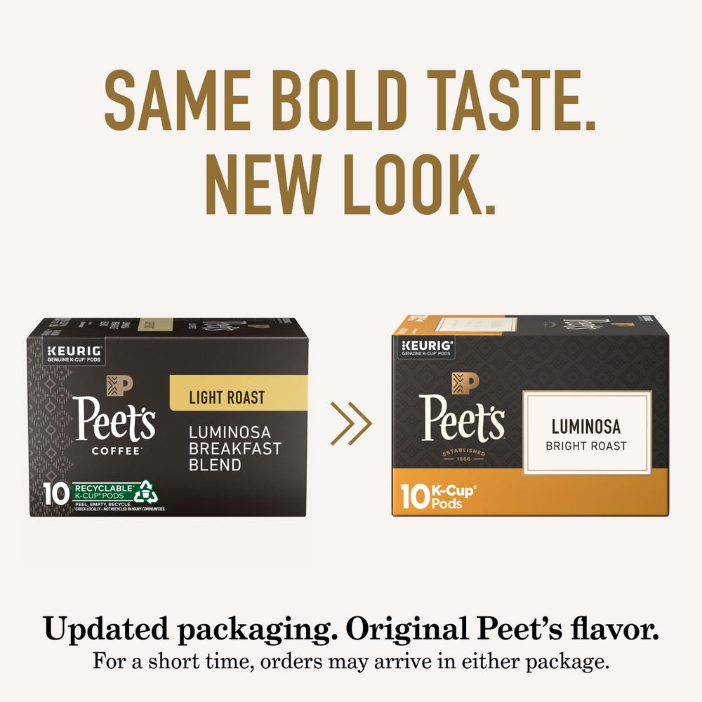 Peet's Luminosa contraste de grano y cápsula que resalta la frescura