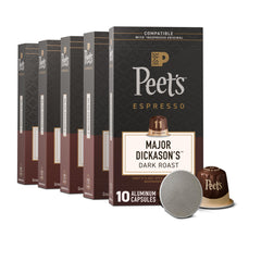 Peet's paquete frontal Major Dickason's mostrando diseño y cantidad