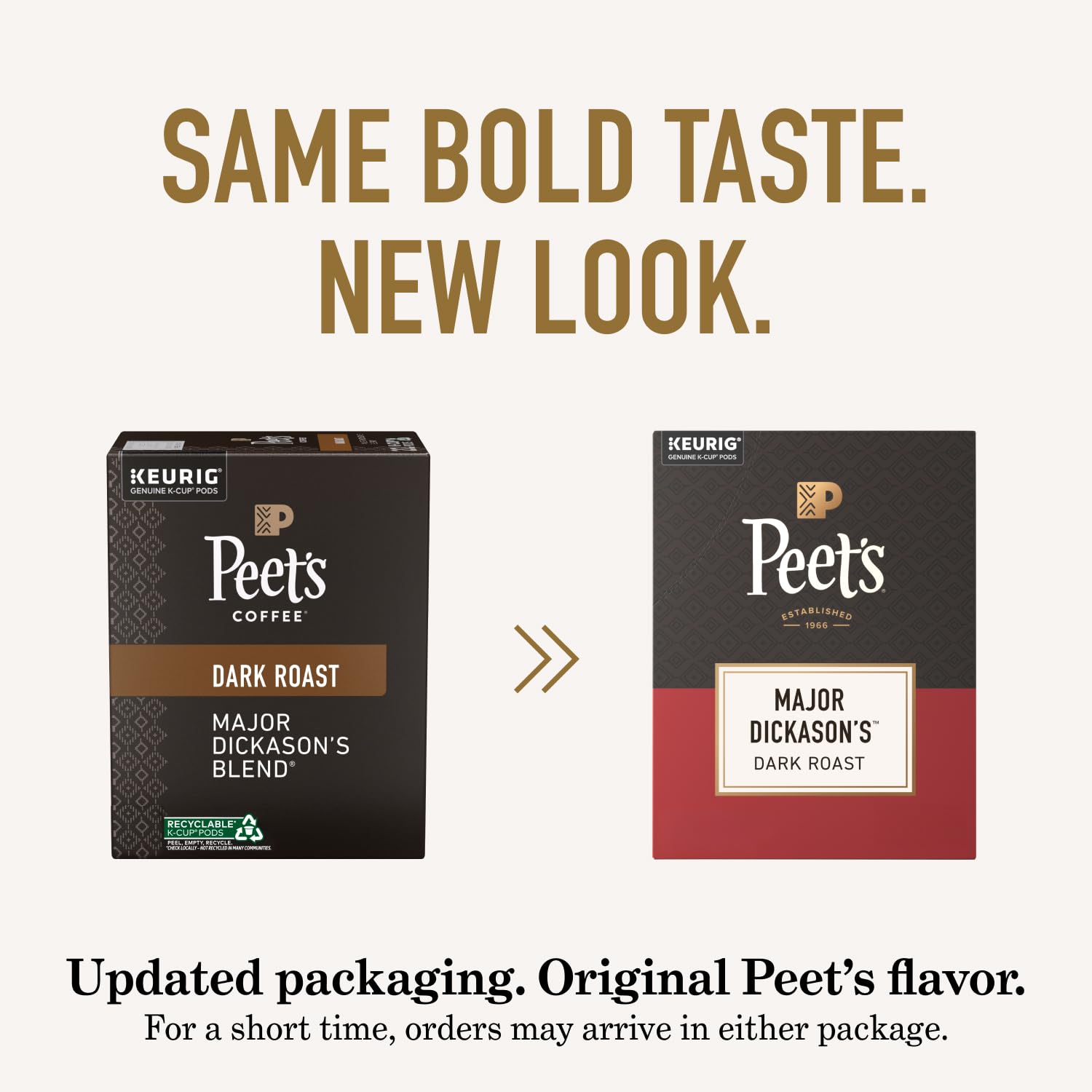 Peet's cápsula Major Dickason's en cafetera Keurig, extracción limpia y rápida