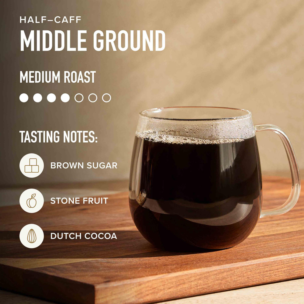 Peet's Coffee taza con espuma y aroma, sabor medio equilibrado