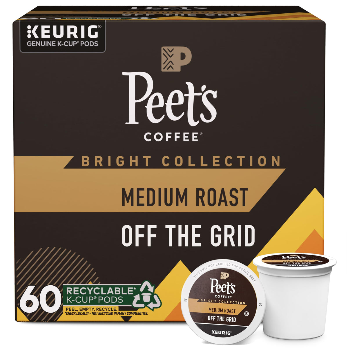 Peet's frente del paquete mostrando cajas y marca, conveniencia para hogar