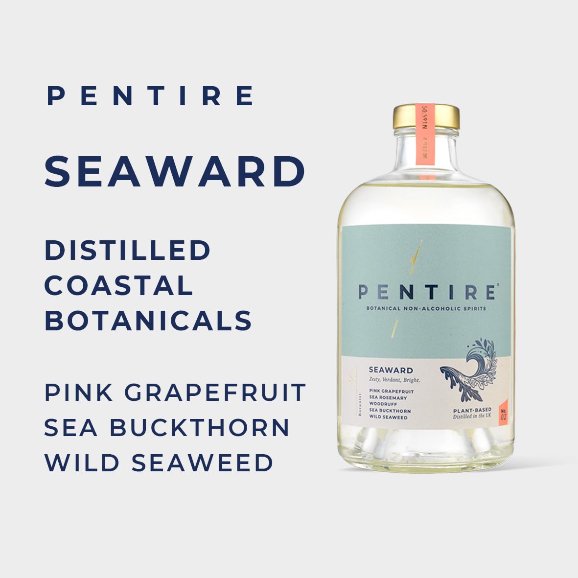 Detalle del líquido Pentire Seaward que resalta su textura y notas botánicas naturales