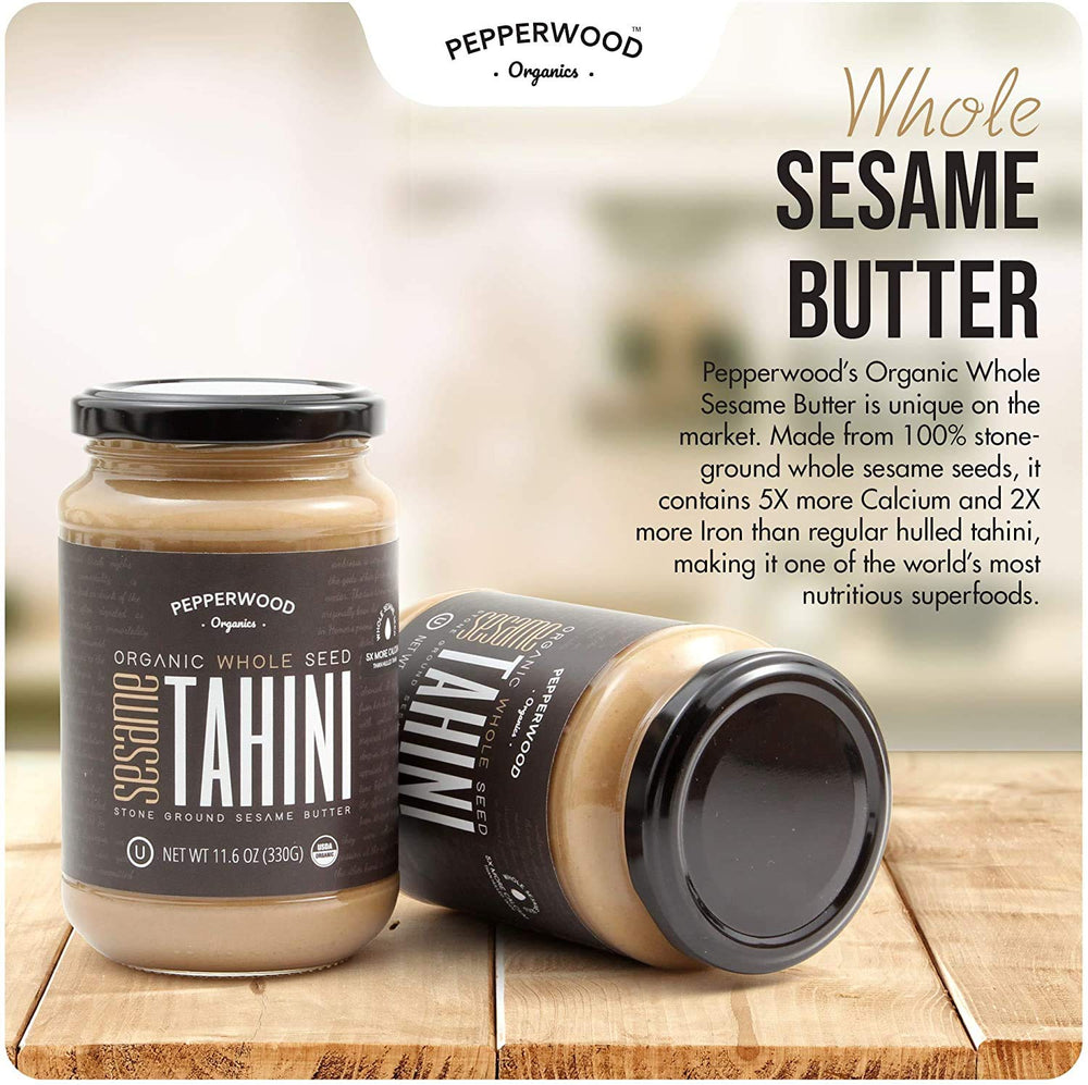 Tahini Pepperwood Organics servido en bol profesional listo para usar