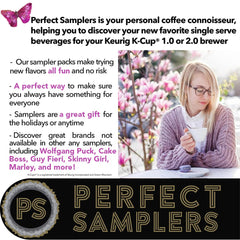 Perfect Samplers cápsula en máquina Keurig simulando preparación rápida