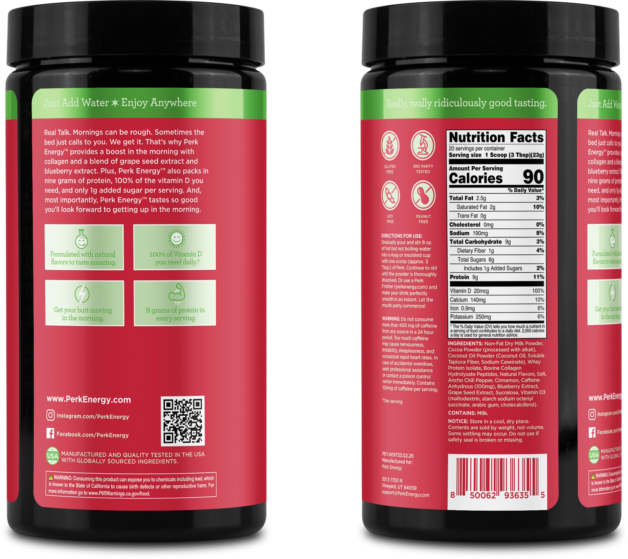 Perk vaso caliente preparado que ofrece confort y energía reconfortante
