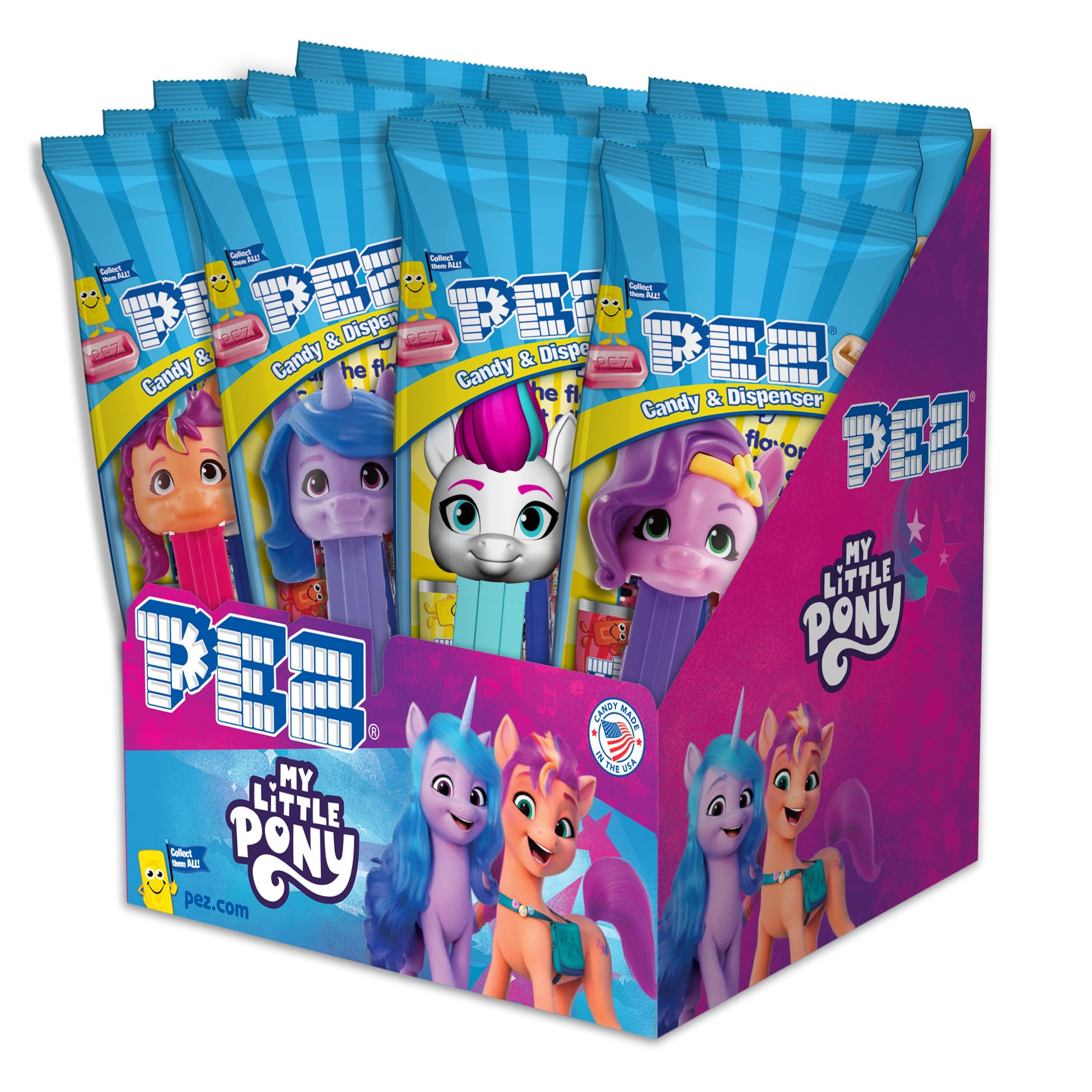 PEZ My Little Pony frontal del paquete mostrando variedad y diversión