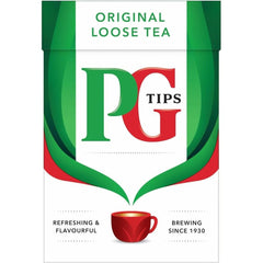 PG Tips vista frontal del envase mostrando marca y peso, ideal para identificar producto