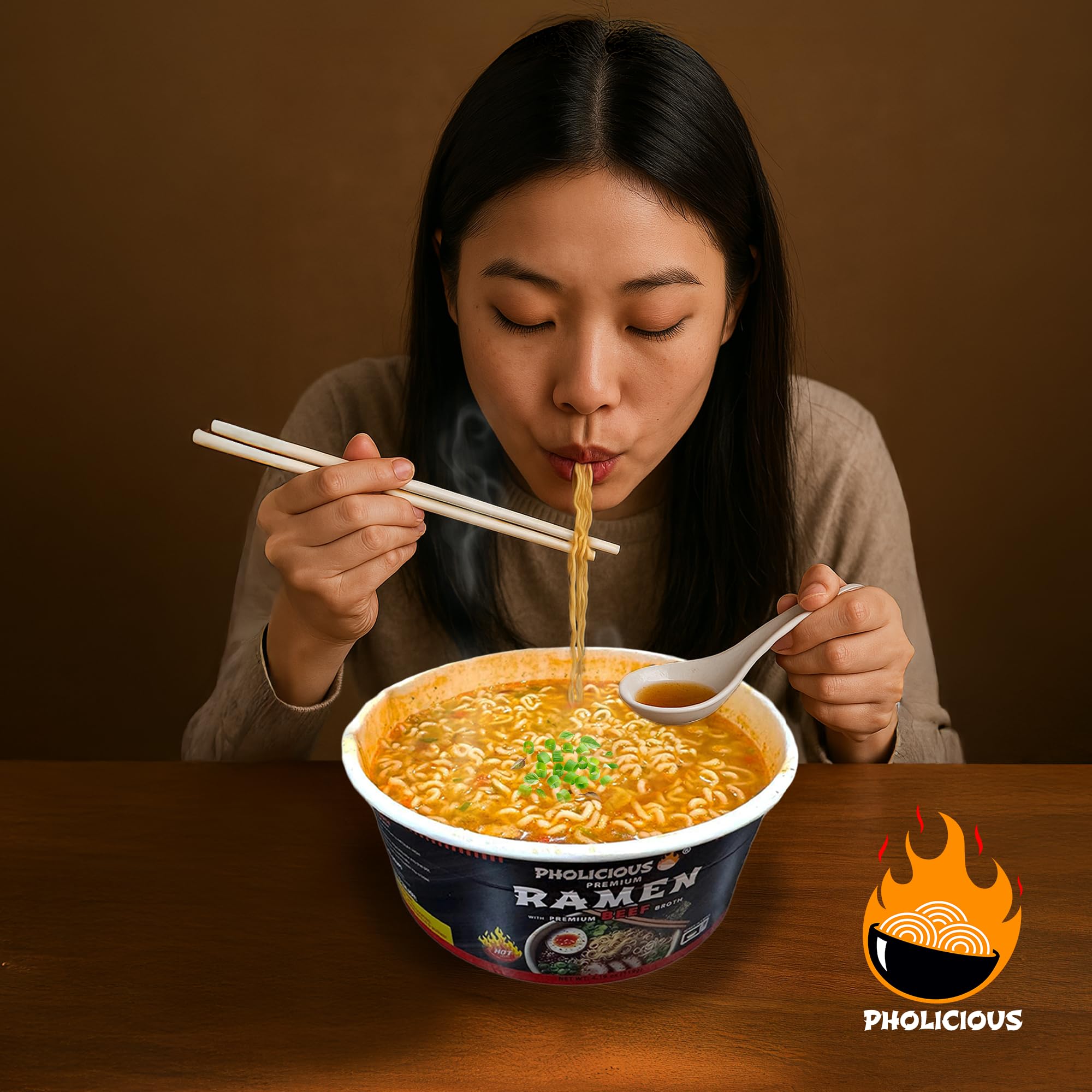 PhoLicious tamaño comparado con una mano para visualizar porción