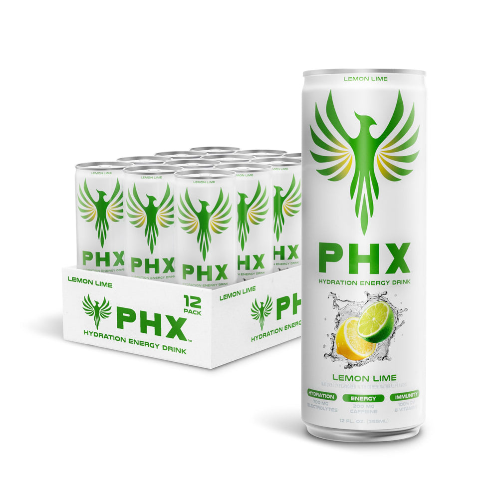 PHX lata fronta mostrando diseño y beneficio refrescante