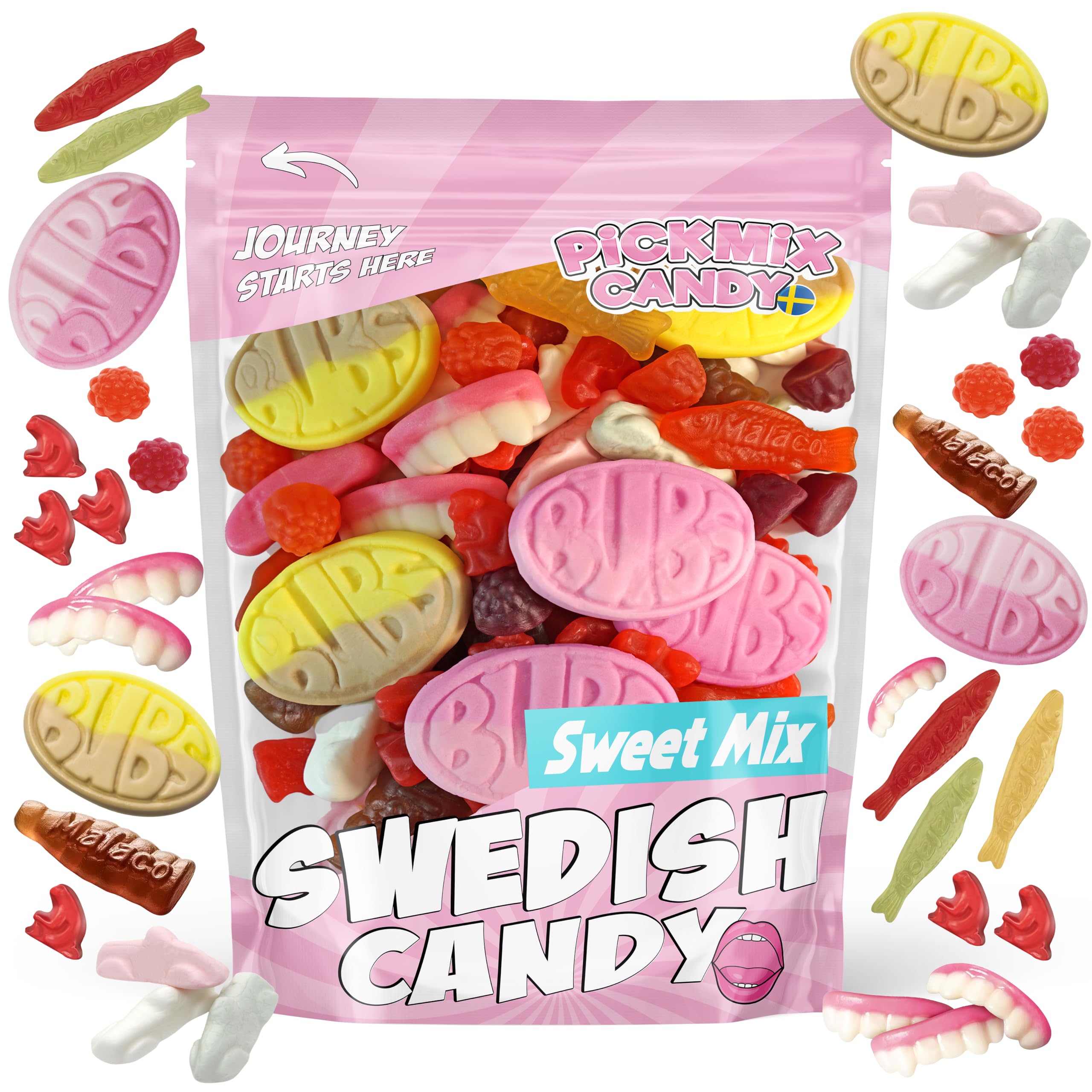 Pickmix Candy Sweden empaque frontal mostrando mezcla, ideal para compartir