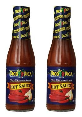Pico Pica frasco frontal mostrando etiqueta y vertido controlado
