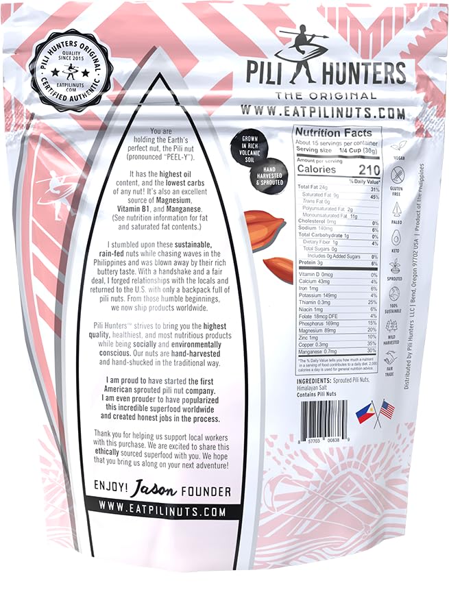 Pili Hunters primer plano de la textura cremosa y crujiente que realza el sabor