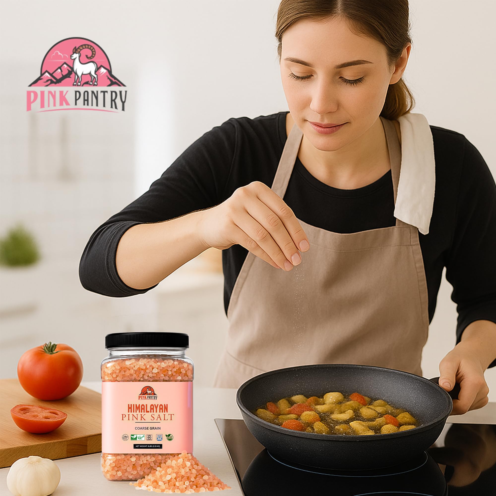 Pink Pantry primer plano de cristales gruesos que revela textura crujiente y minerales