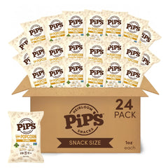 Pipcorn frente del empaque mostrando pack de 24 y diseño atractivo para traslado