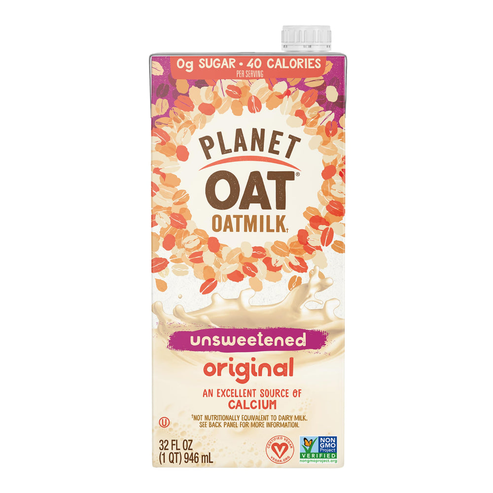 Planet Oat envase frontal 32 fl oz mostrando diseño y marca, práctico para despensa