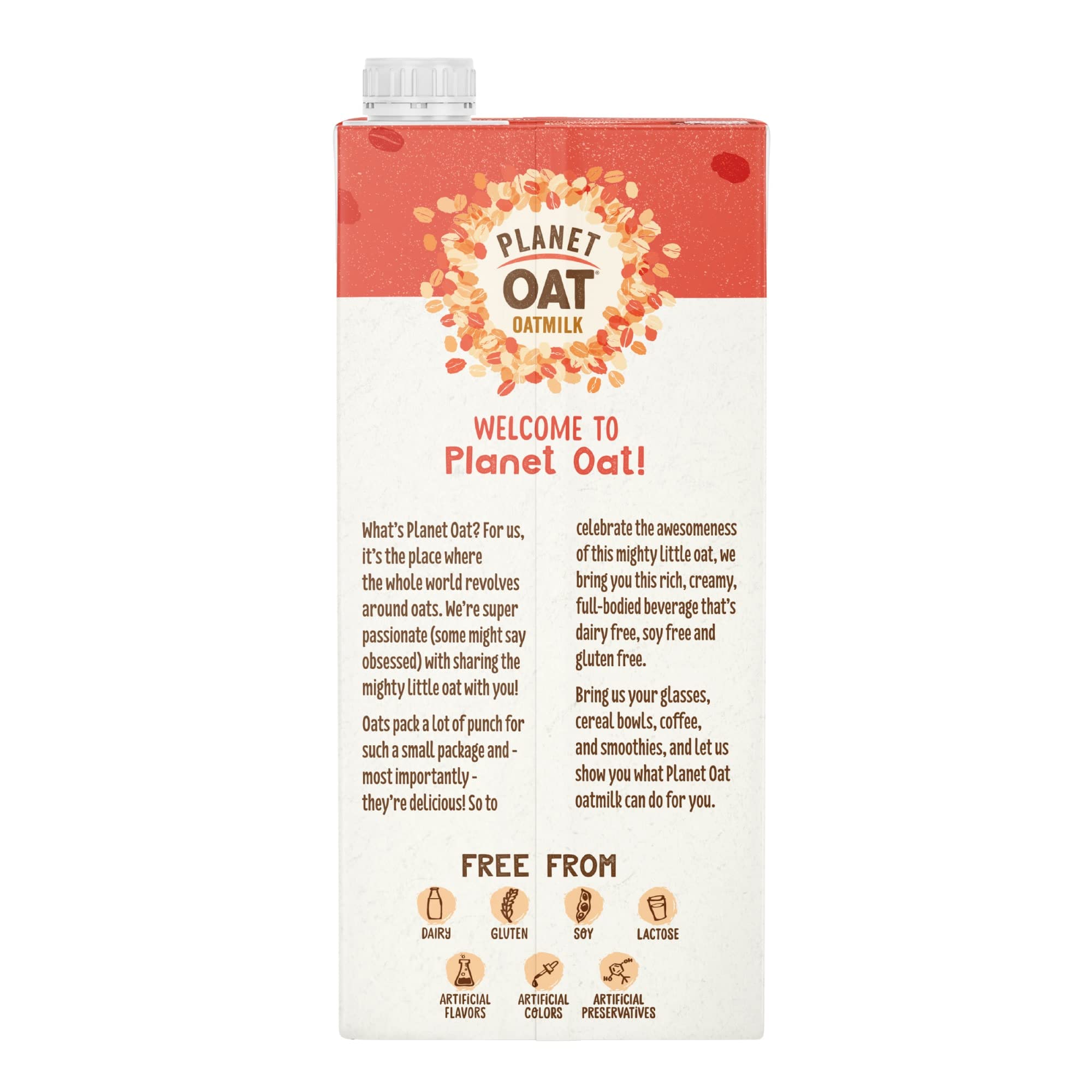 Planet Oat pack de seis envases para almacenamiento y reposición conveniente