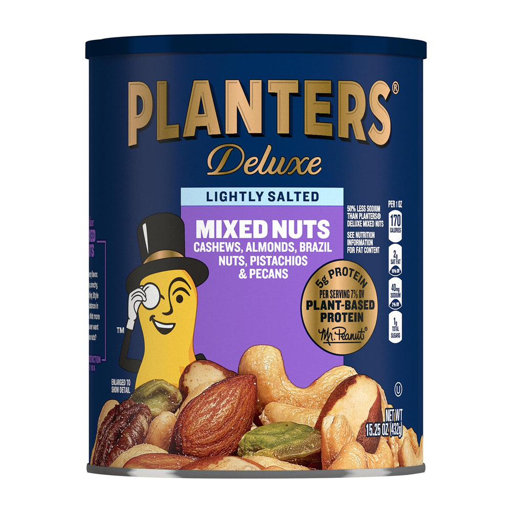 PLANTERS envase frontal 15.25 oz mostrando variedad y frescura