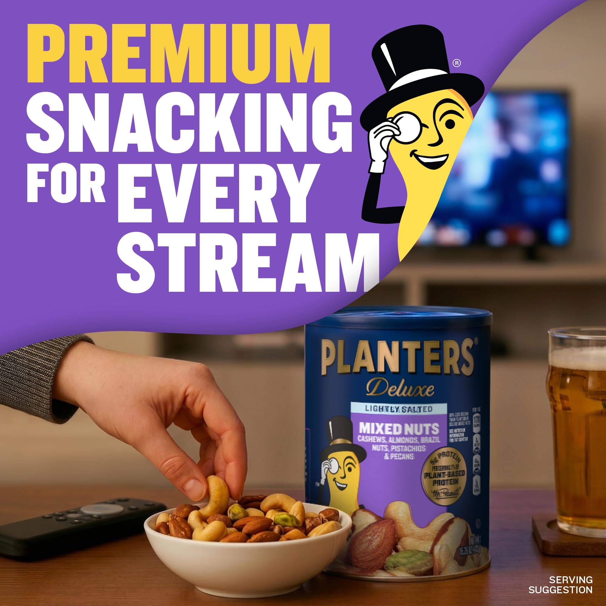 PLANTERS etiqueta con Mr. Peanut simbolizando confianza y tradición