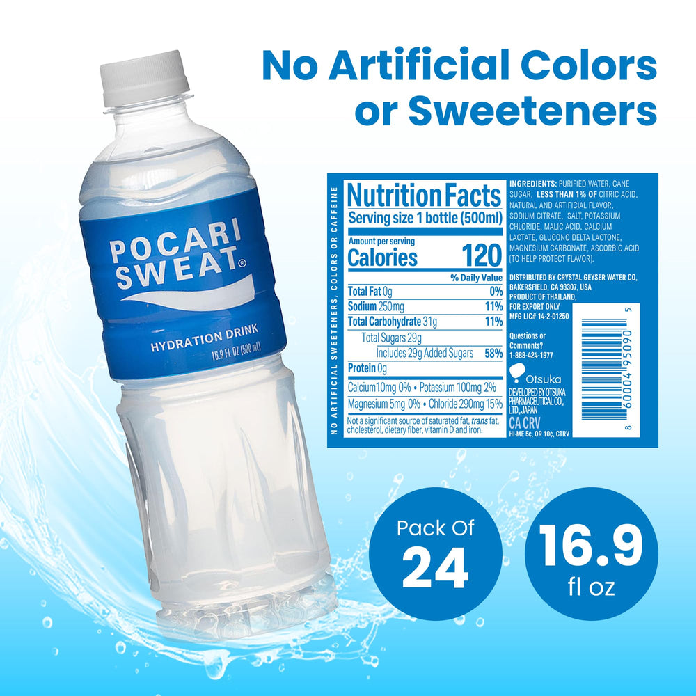 Pocari Sweat detalle del tapón y material PET, garantía de transporte seguro