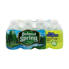Poland Spring primer plano del tapón y etiqueta, garantiza sello fresco