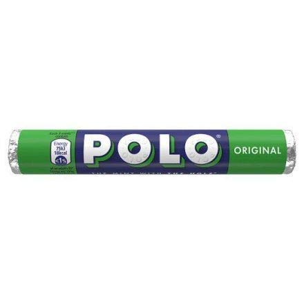 Polo Original paquete frontal mostrando pastillas y beneficio de frescor inmediato